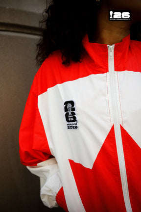 FIFA Weltmeisterschaft 2026™ Kanada Nylon-Trainingsjacke – Weiß/Rot