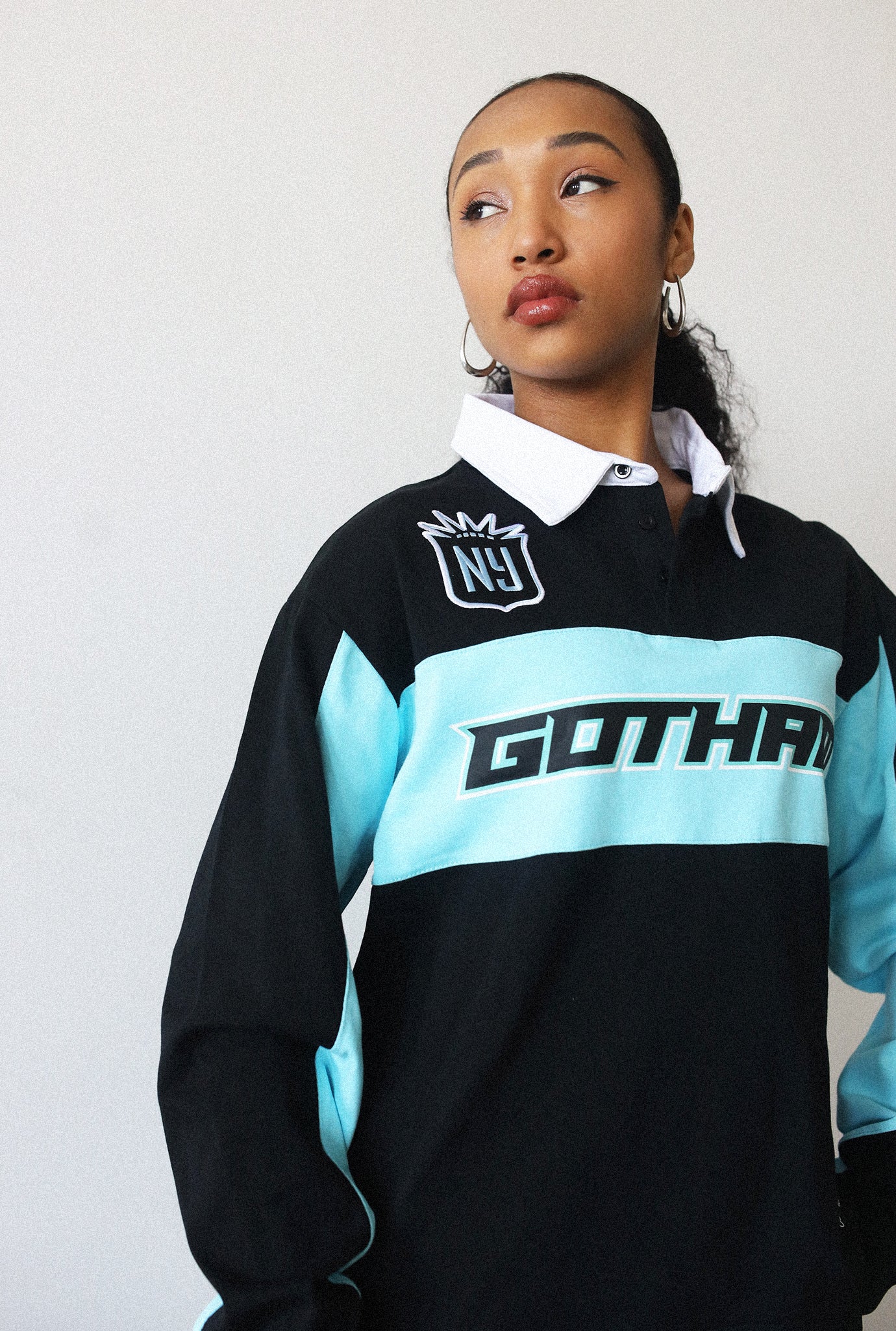 Polo de rugby Gotham FC - Negra / Celeste
