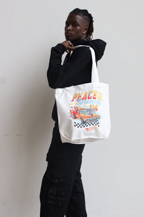 Peace Speedway Racing Totebag - Natural