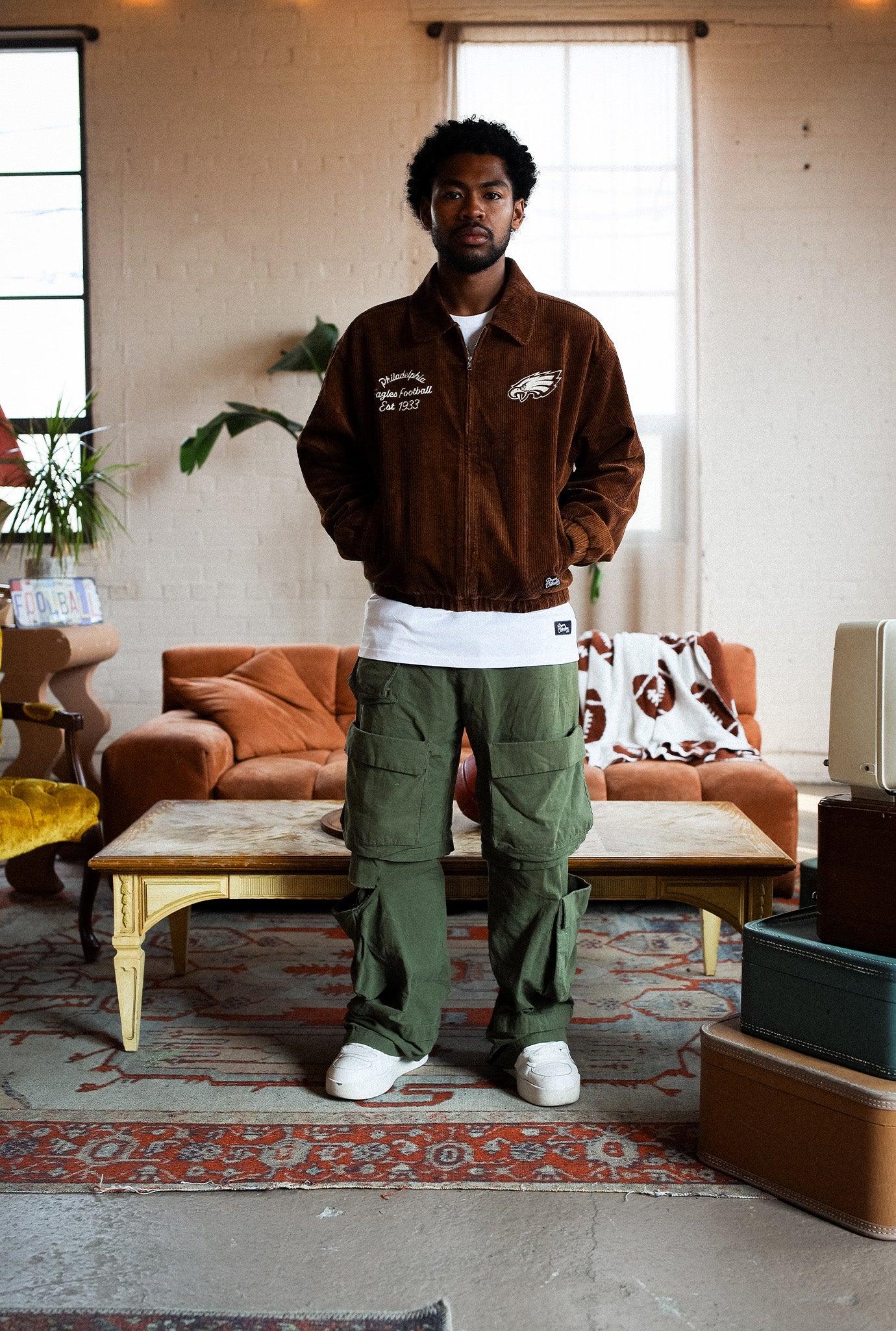 Philadelphia Eagles Sport Through Texture Corduroy Jacket - Brown