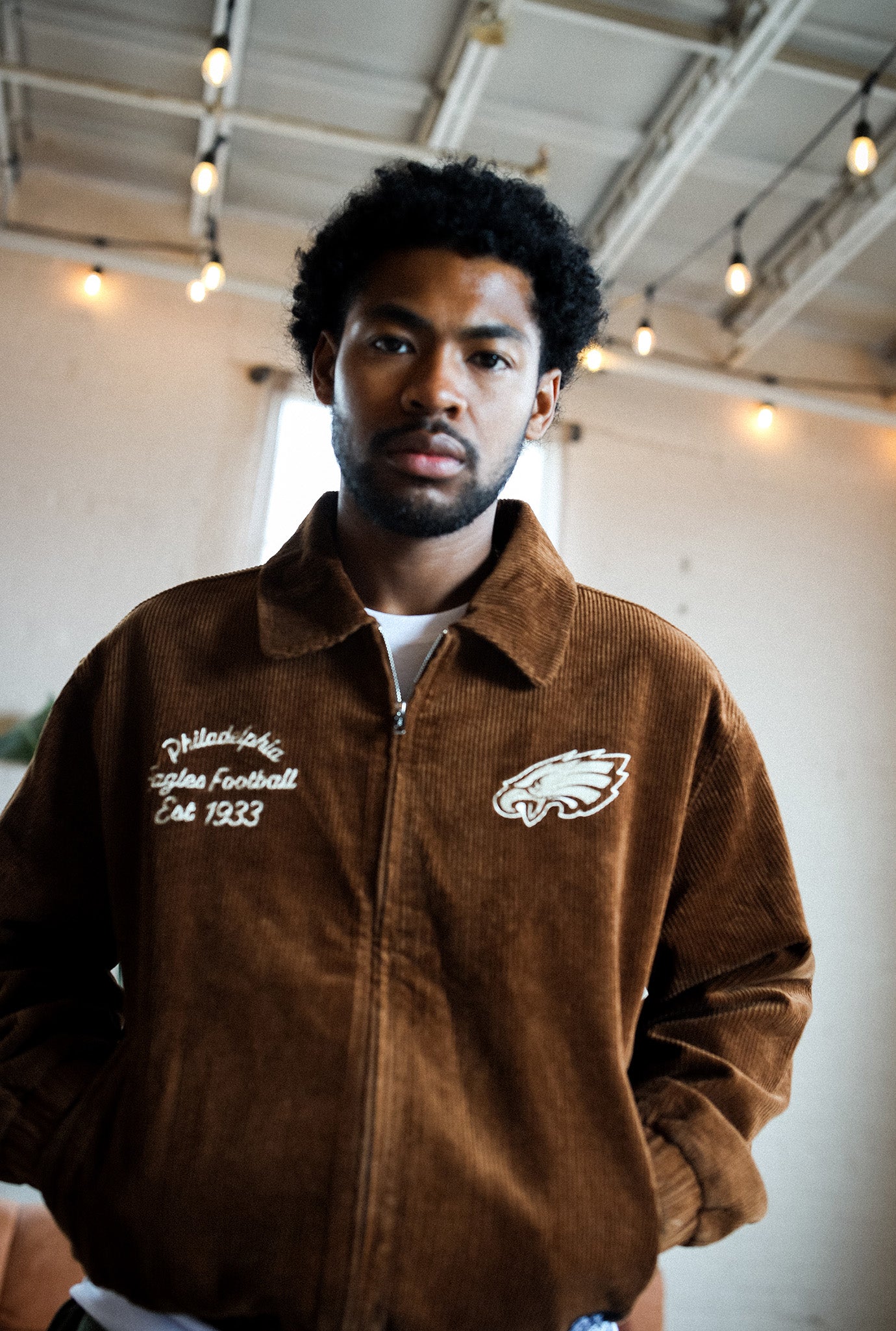Philadelphia Eagles Sport Through Texture Corduroy Jacket - Brown