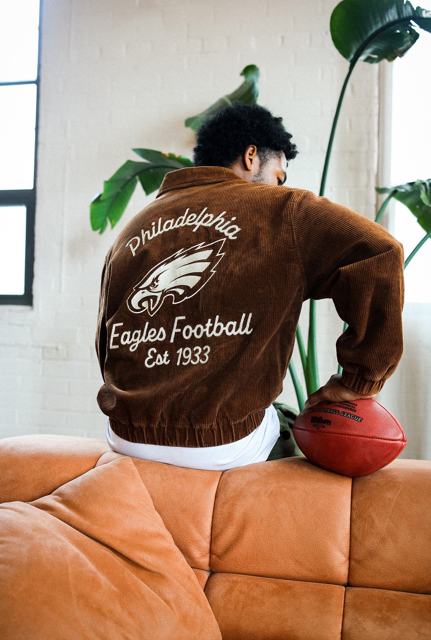Philadelphia Eagles Sport Through Texture Corduroy Jacket - Brown