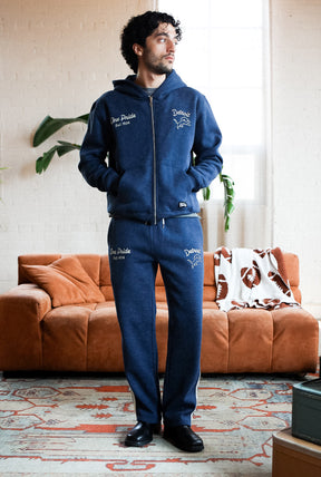 Detroit Lions Sport Through Texture Garment Dye Track Pants - True Navy