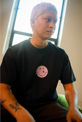 SMILEY: Being Human is Hard Heavyweight Garment Dyed T-Shirt - Black