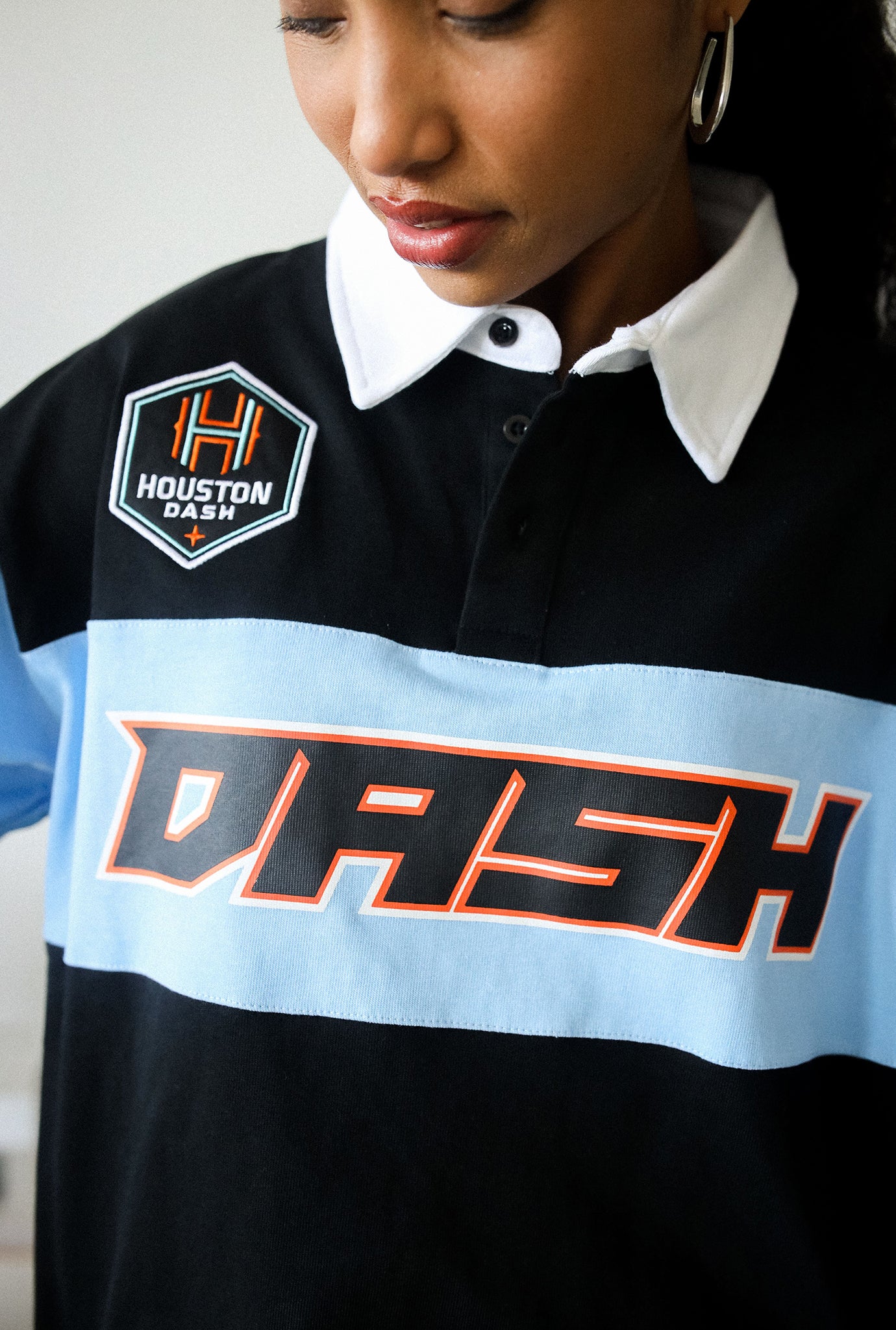 Polo de rugby Houston Dash - Negra / Azul