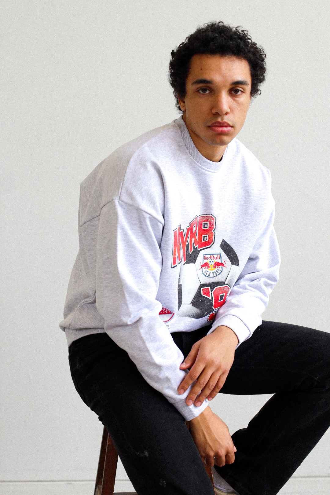 New York Red Bulls Vintage Footy SuperHeavy™️ Crewneck - Ash