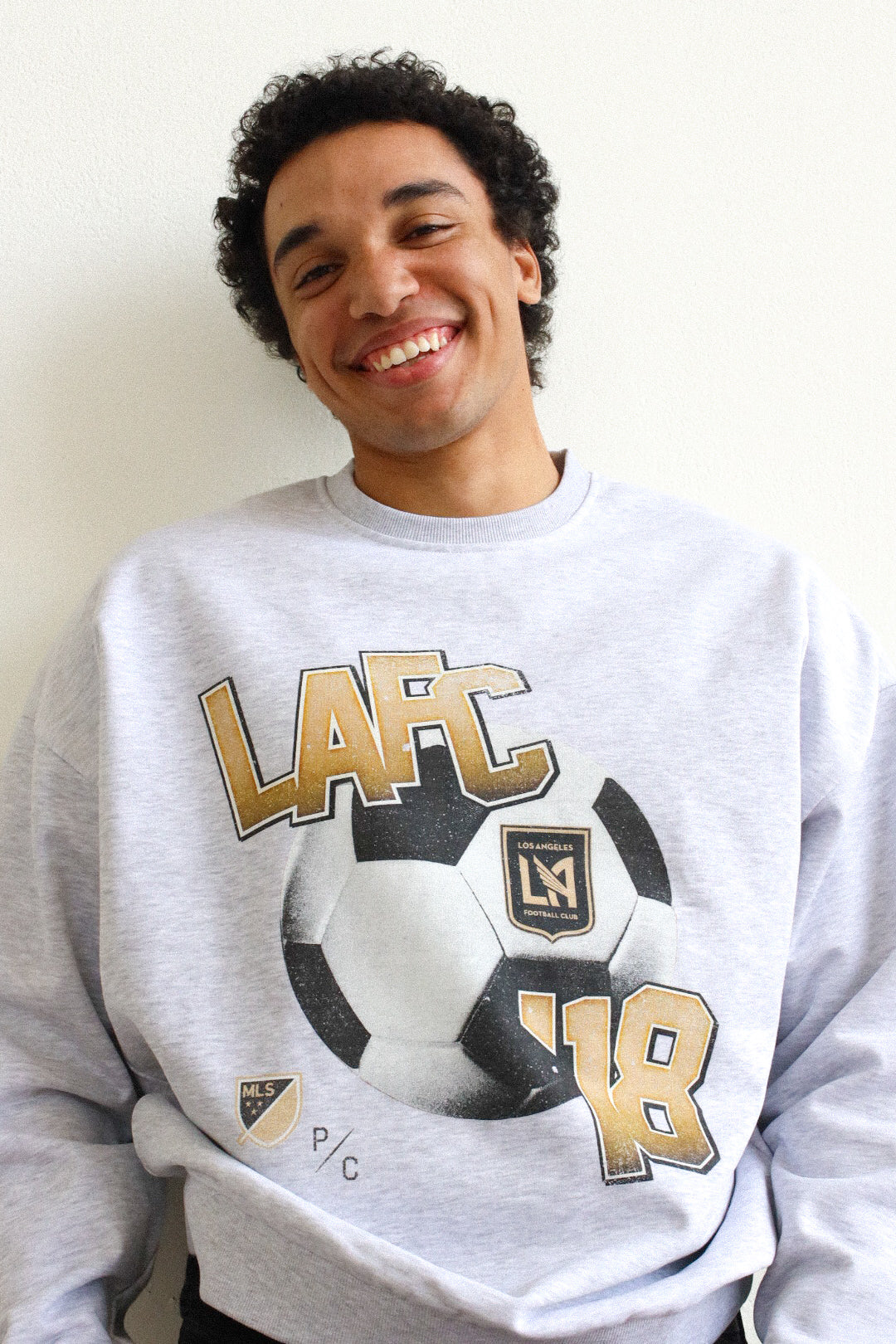 Sweat à capuche ras du cou Los Angeles FC Vintage Footy SuperHeavy™️ - Cendre