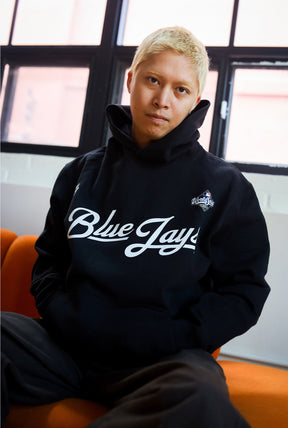 Toronto Blue Jays Script World Series 2025 Oversized Hoodie - Black