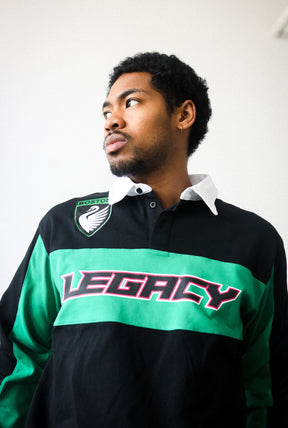 Boston Legacy FC Rugby-Polo – Schwarz/Grün