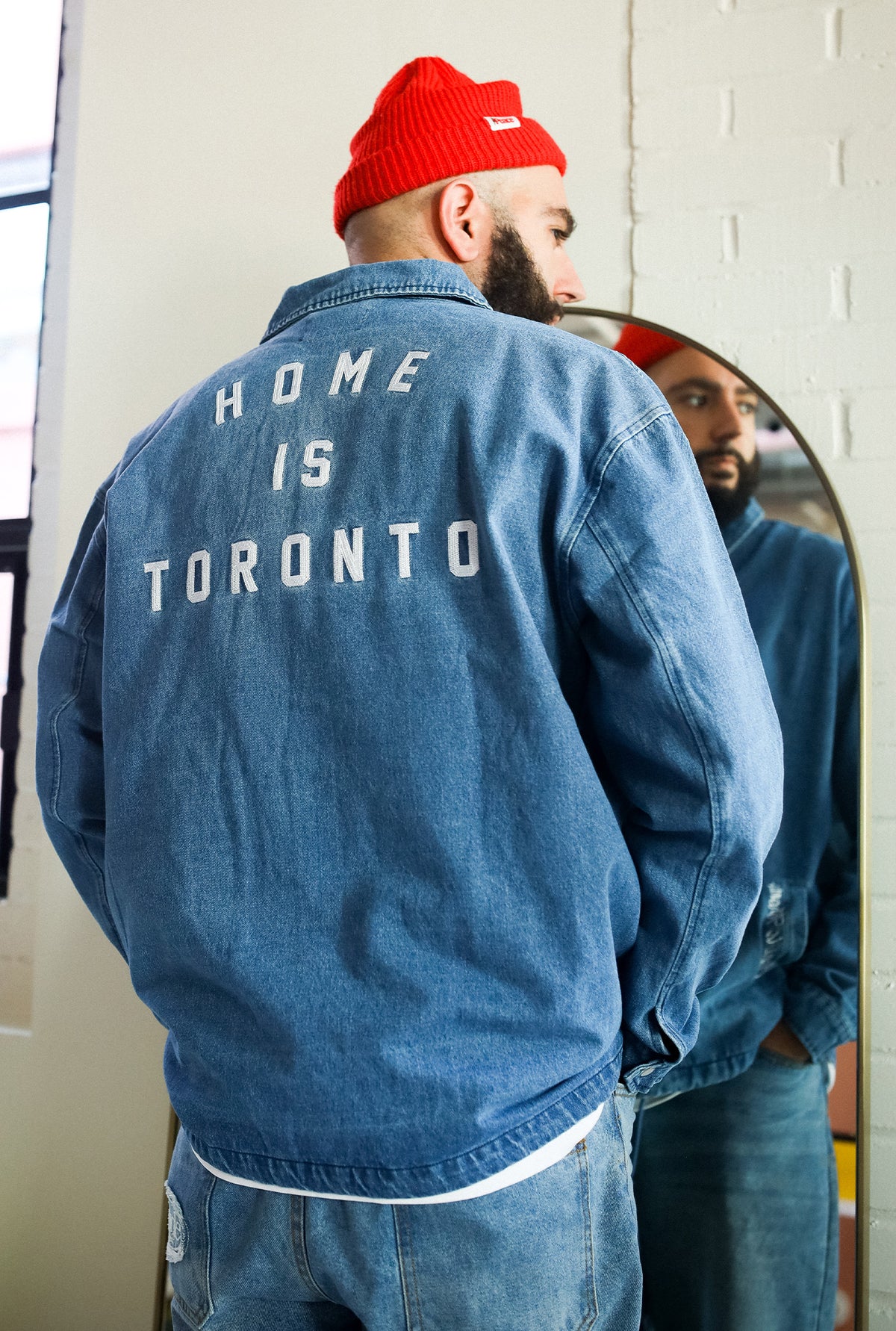 Home is Toronto Anniversary Coach Jacket - Denim