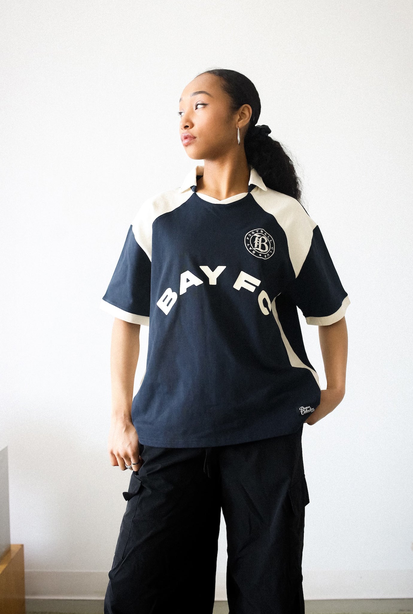 Jersey de bloque de color de Bay FC - Marfil / Marino