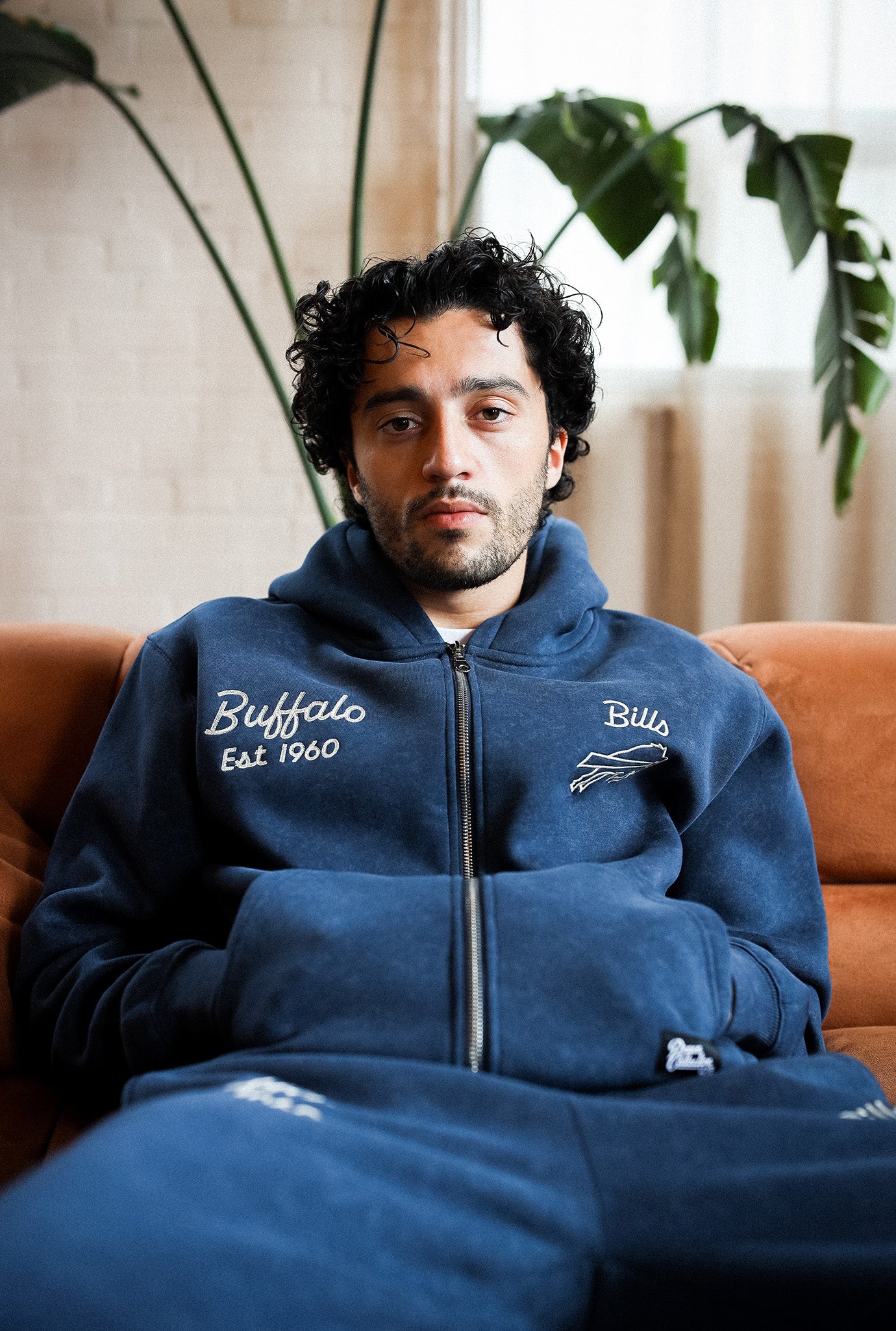 Buffalo Bills Sport Through Texture Heavyweight Full Zip Hoodie - Navy