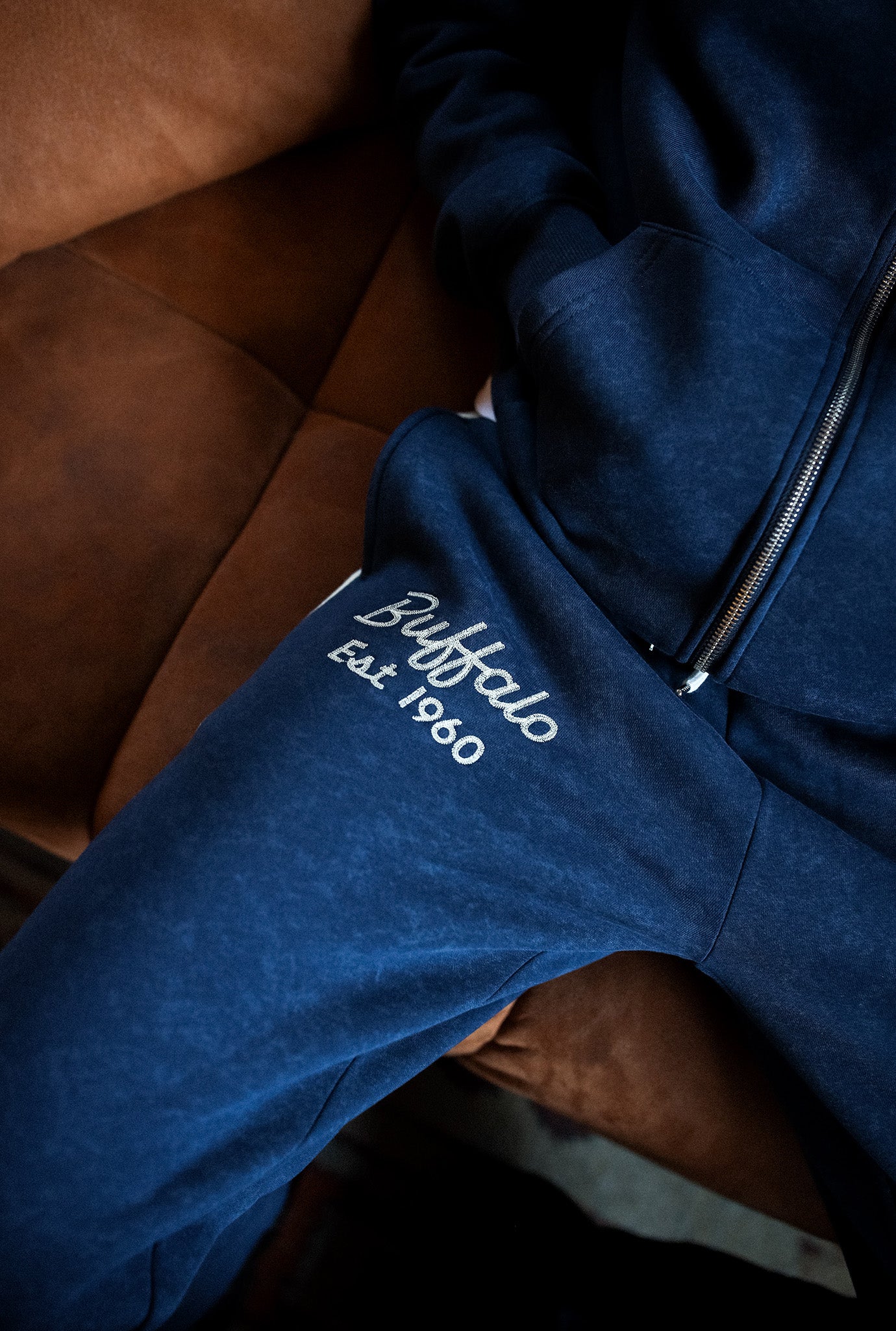 Buffalo Bills Sport Through Texture Garment Dye Track Pants - True Navy