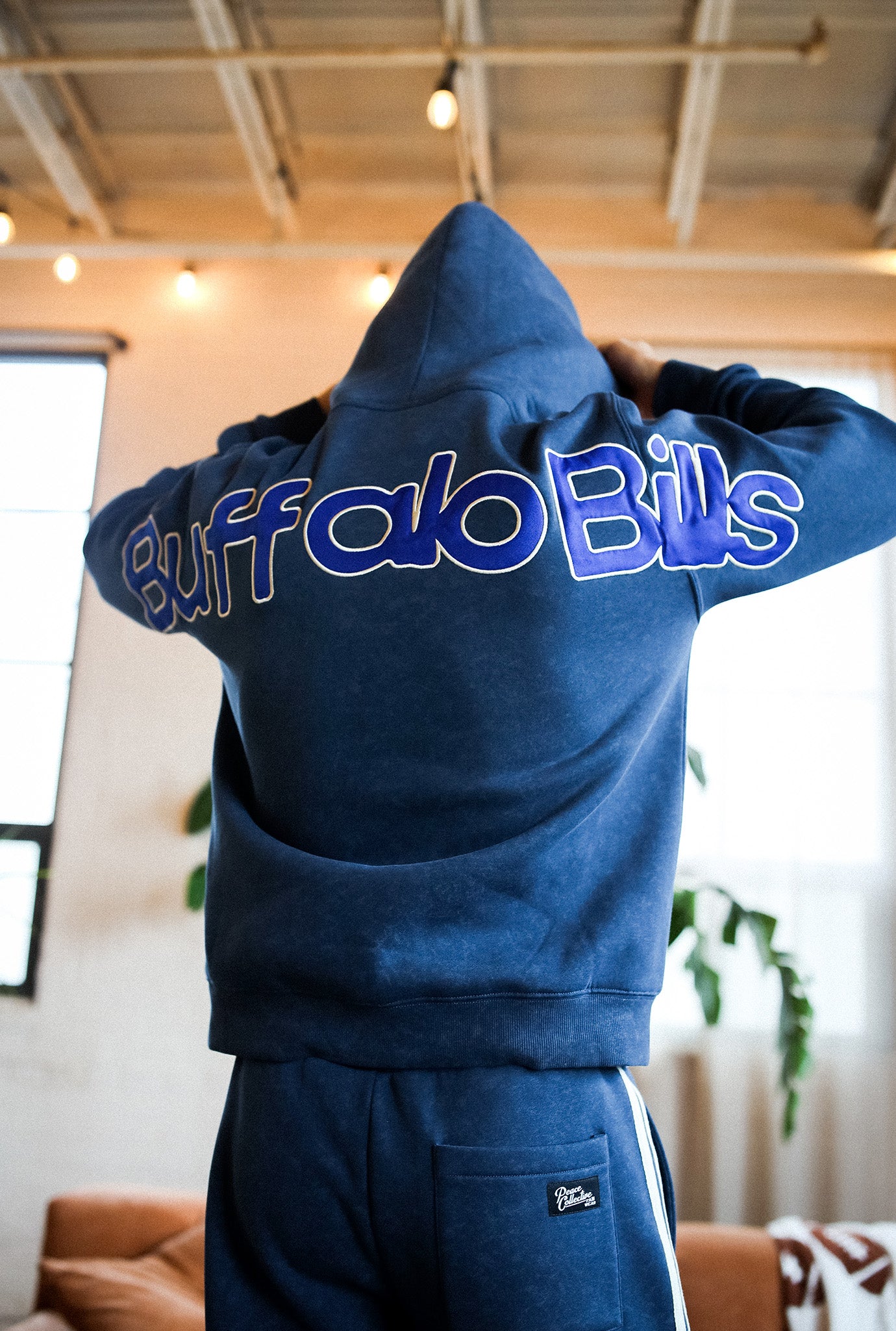 Buffalo Bills Sport Through Texture Heavyweight Full Zip Hoodie - Navy