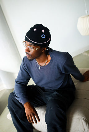 SMILEY: Being Human is Hard Beanie - Black