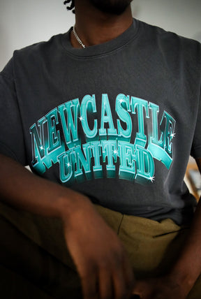 Newcastle United Graffiti Heavyweight Garment Dyed T-Shirt - Black