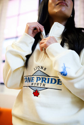 Detroit Lions One Pride North Quarter Zip - Ivory