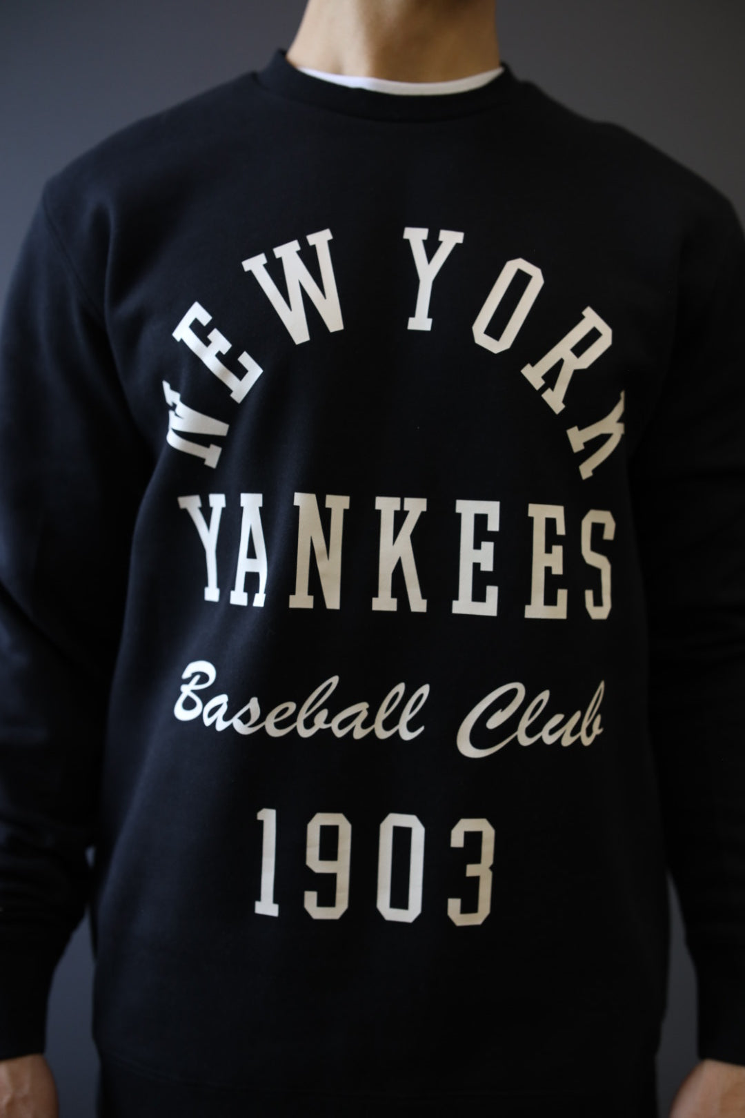 New York Yankees Heavyweight Crewneck - Black