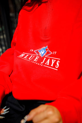Toronto Blue Jays Quarter Zip - Red