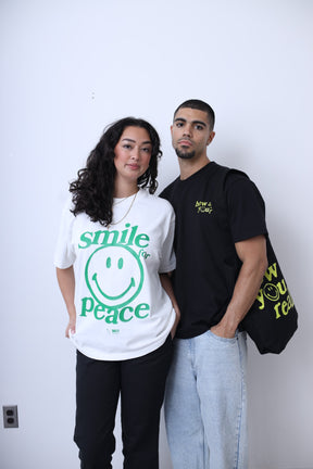 T-shirt épais P/C x Smiley - Blanc