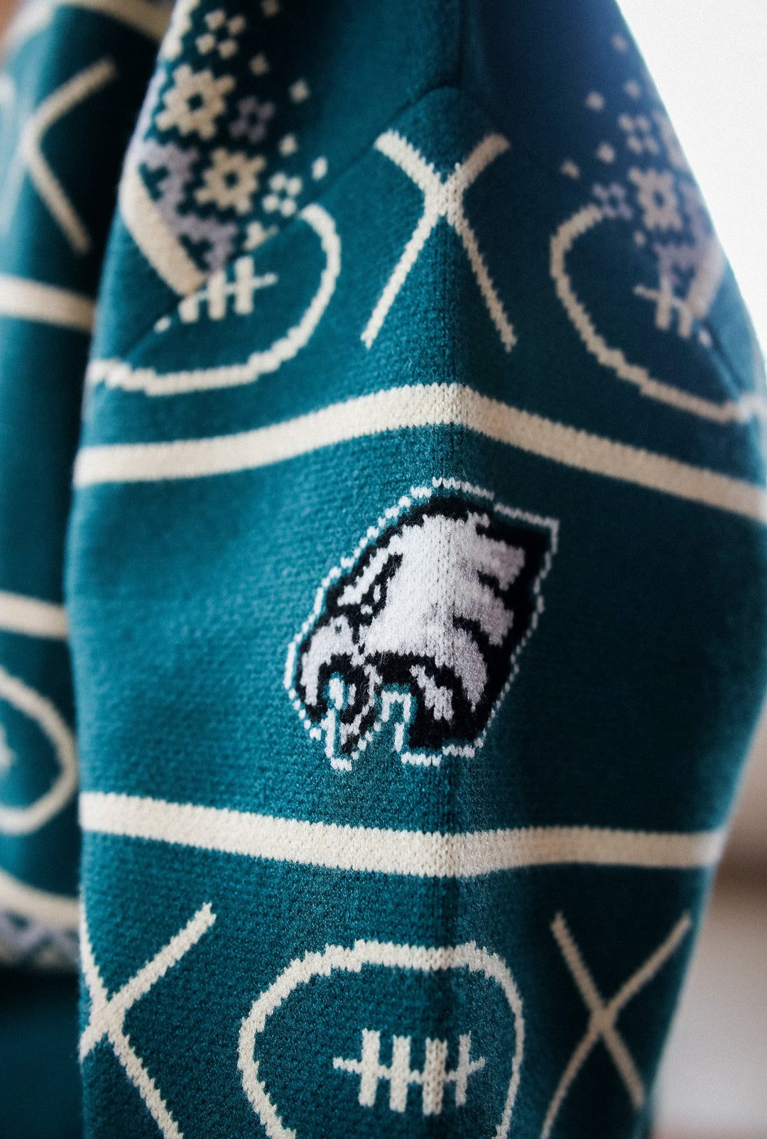Philadelphia Eagles Vintage Clubhouse Fairisle Knit Sweater - Midnight Green