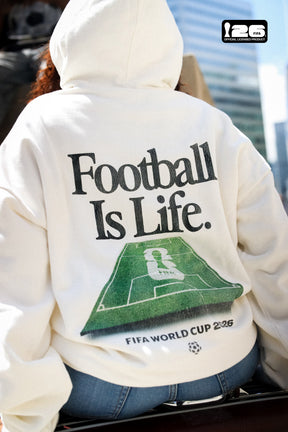 FIFA Weltmeisterschaft 2026™ Fußball ist Leben Schwergewichtiger Hoodie - Elfenbein