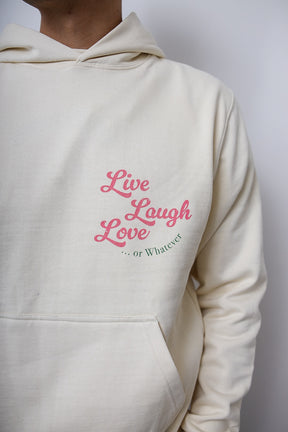 Sweat à capuche épais Live Laugh &amp; Love - Ivoire