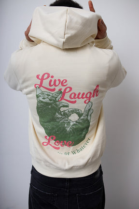 Sweat à capuche épais Live Laugh &amp; Love - Ivoire