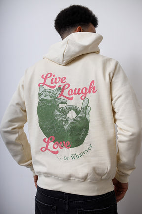 Sweat à capuche épais Live Laugh &amp; Love - Ivoire