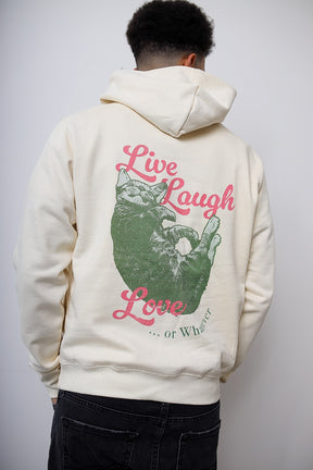 Sweat à capuche épais Live Laugh &amp; Love - Ivoire