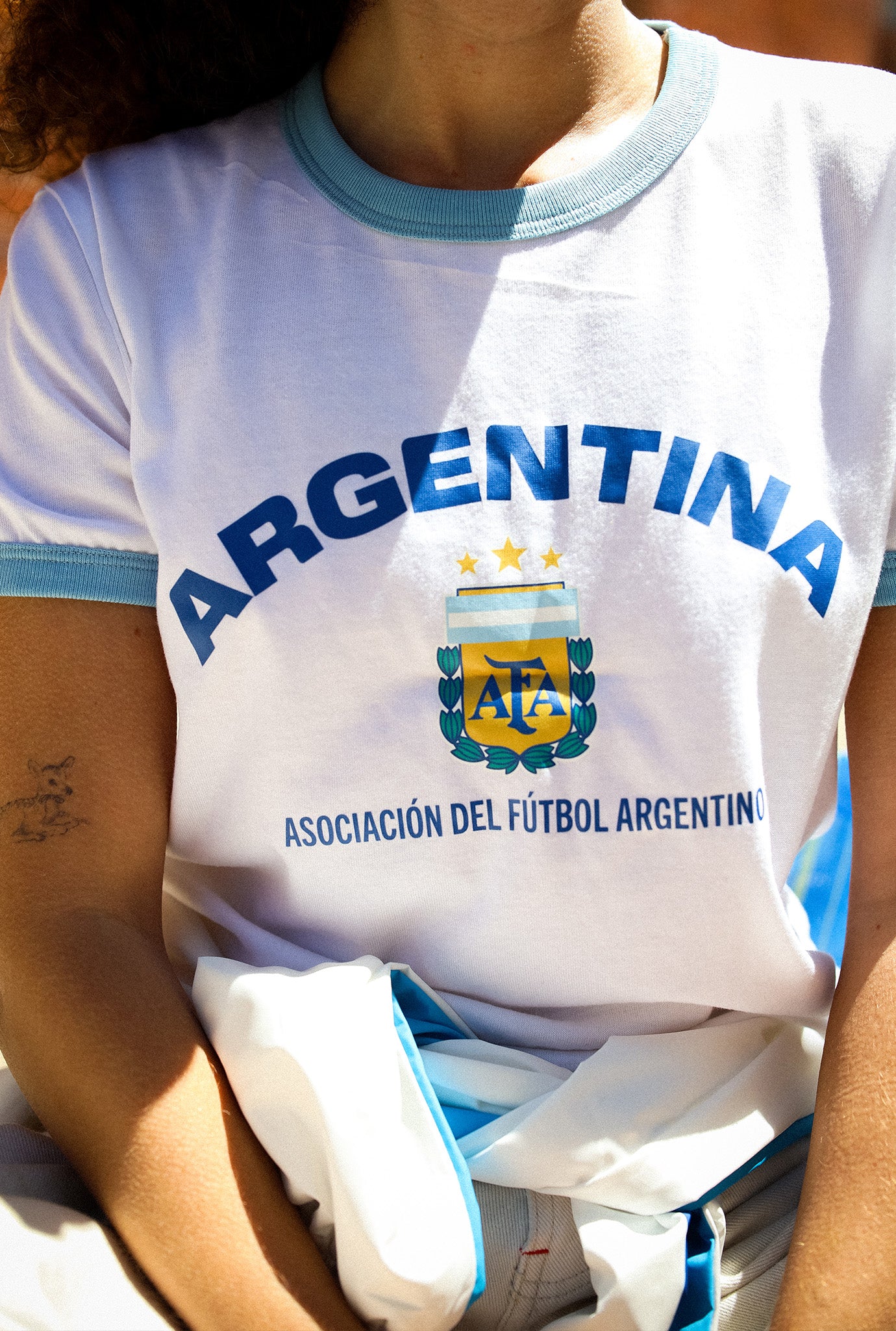 Argentinien Cropped Ringer T-Shirt - Weiß