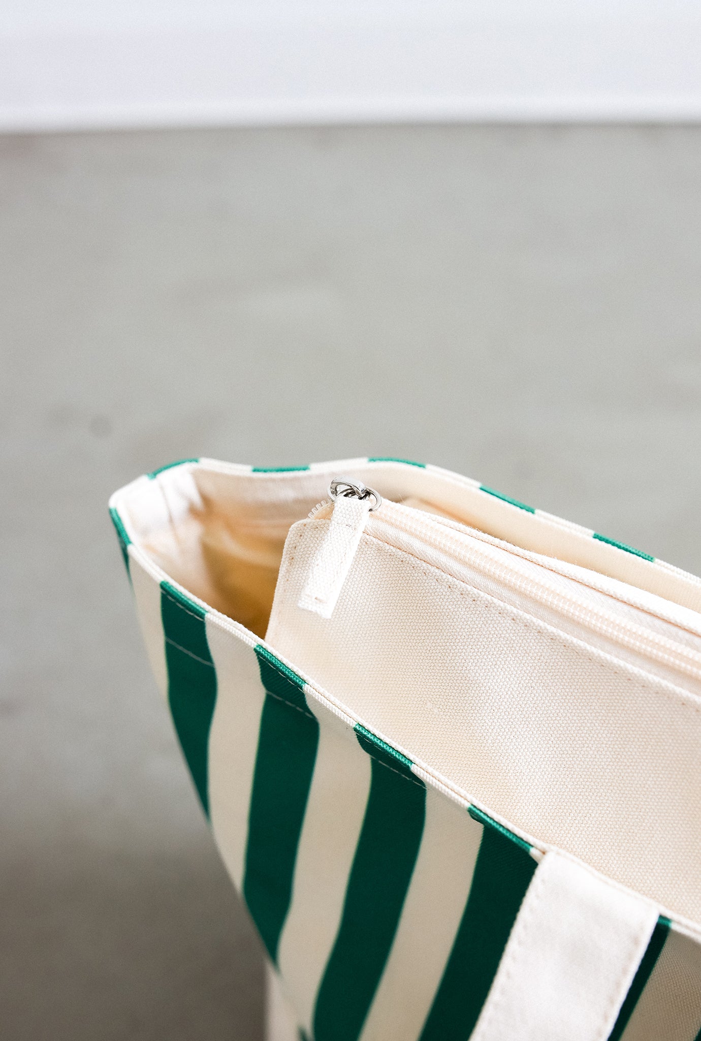 Peace Basics Striped Tote Bag - Green