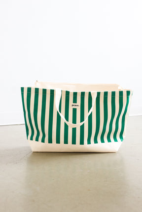 Peace Basics Striped Tote Bag - Green