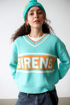 New York Sirens Womens V-Neck Knit Sweater - Teal