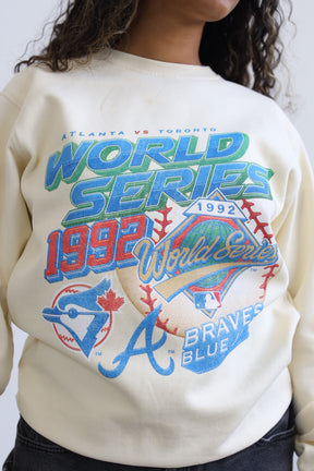 1992 World Series: Toronto Blue Jays Vs. Atlanta Braves Crewneck - Ivory