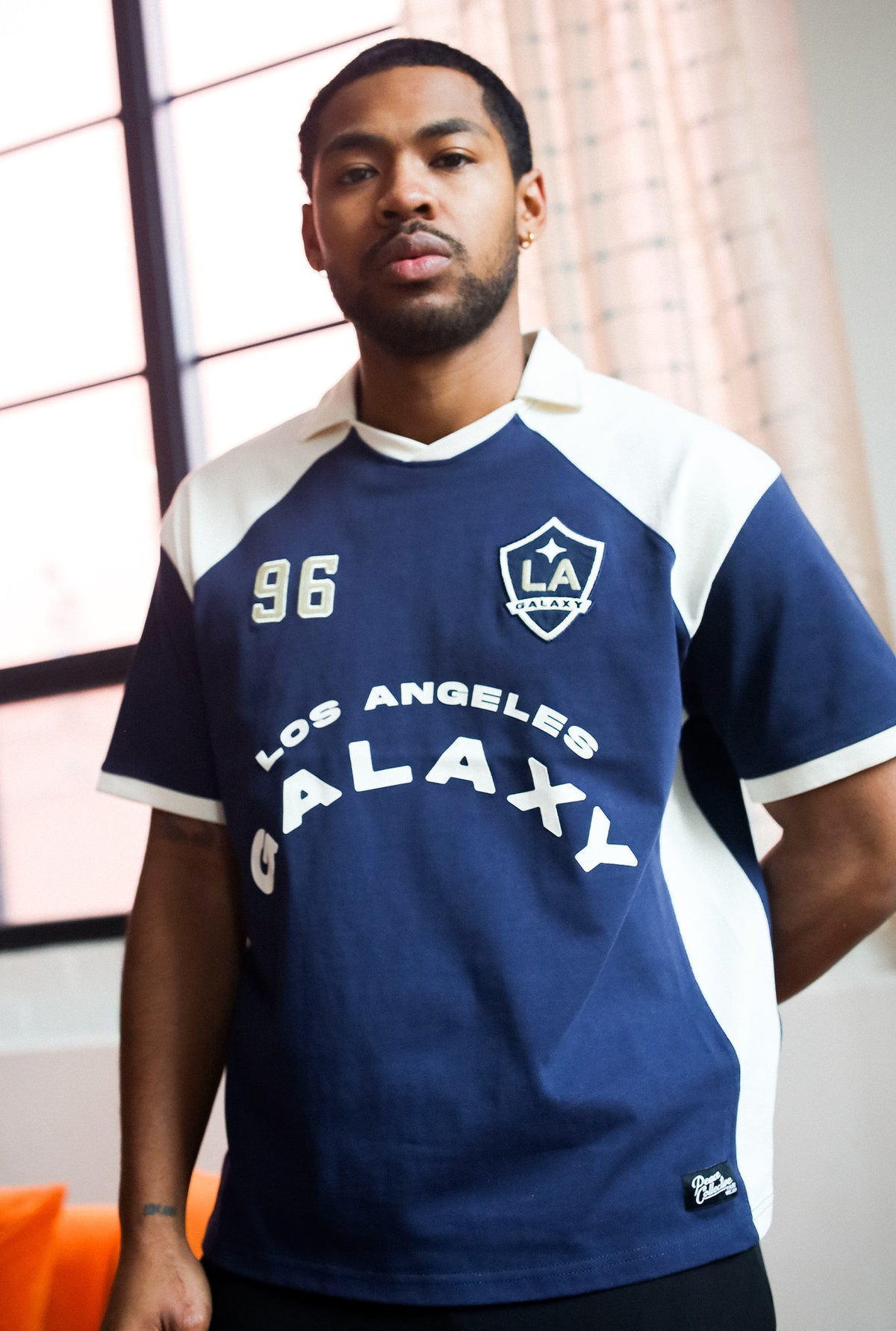 Los Angeles Galaxy Colour Block Soccer Jersey - Navy / Ivory