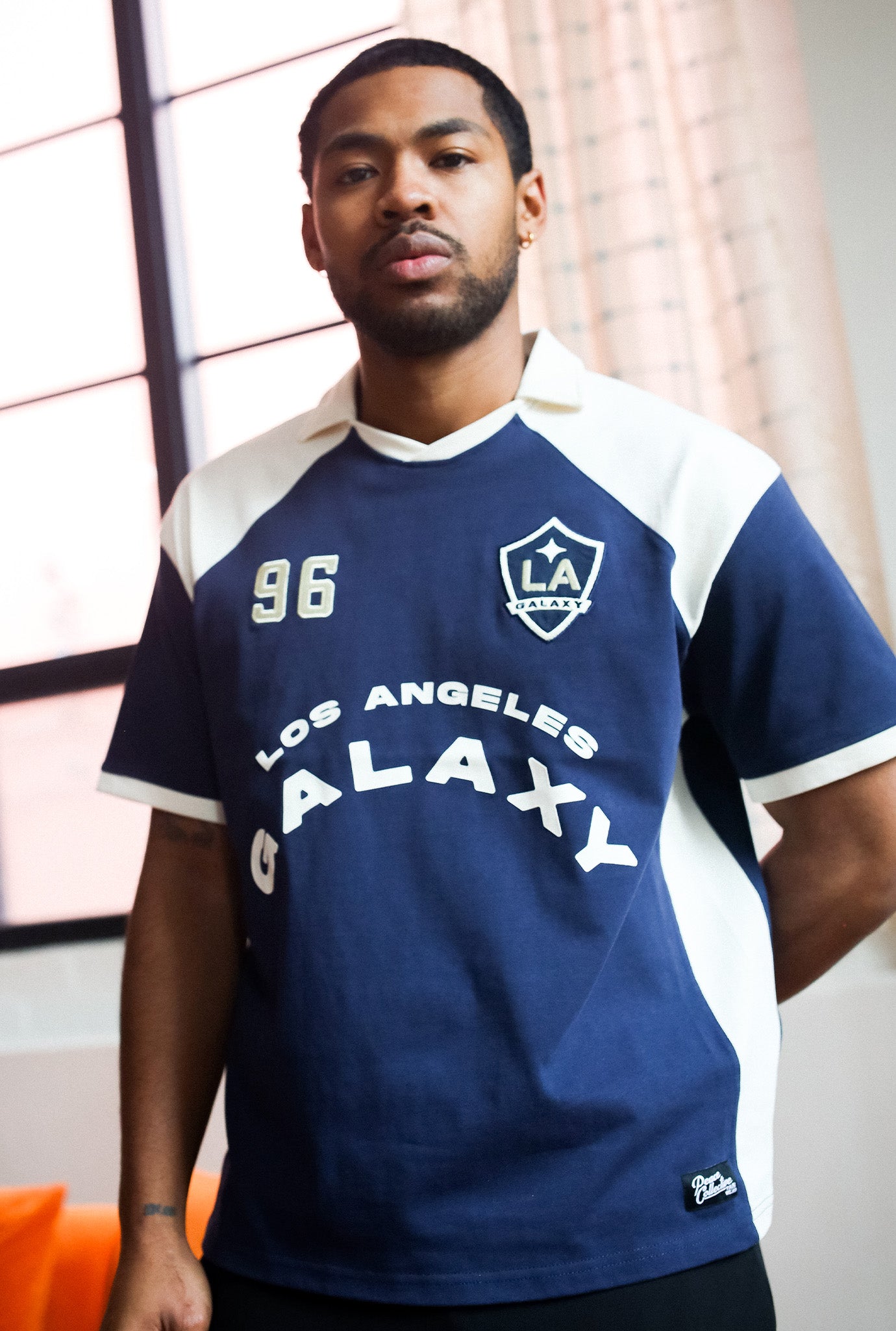 Los Angeles Galaxy Colour Block Soccer Jersey - Navy / Ivory