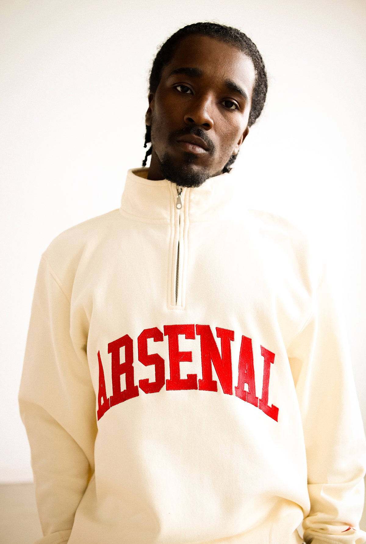 Arsenal FC Quarter Zip - Elfenbein