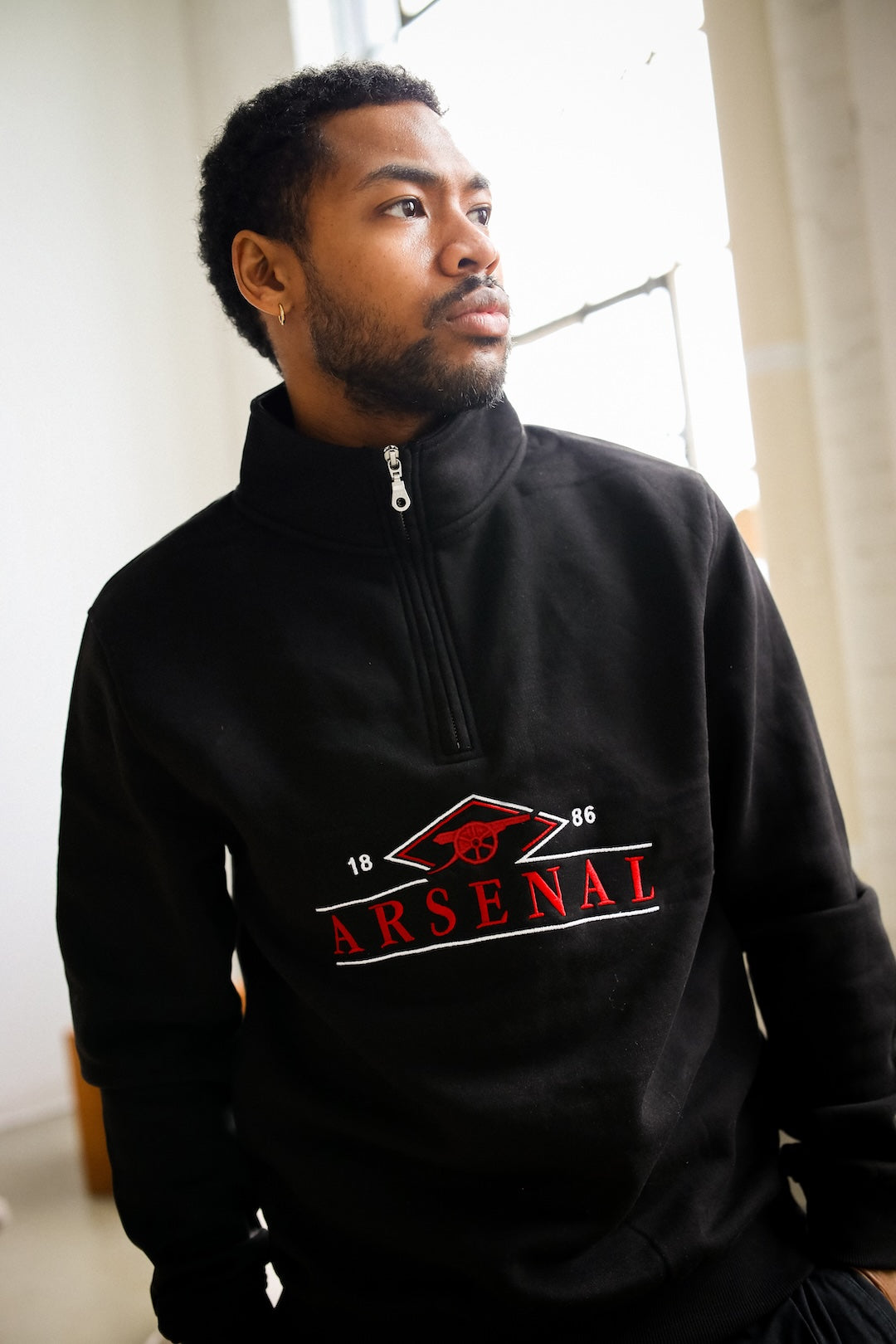 Quarter Zip de Arsenal F.C. - Negro