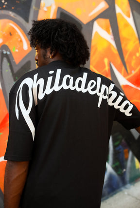 Philadelphia Eagles Script Heavyweight T-Shirt - Black
