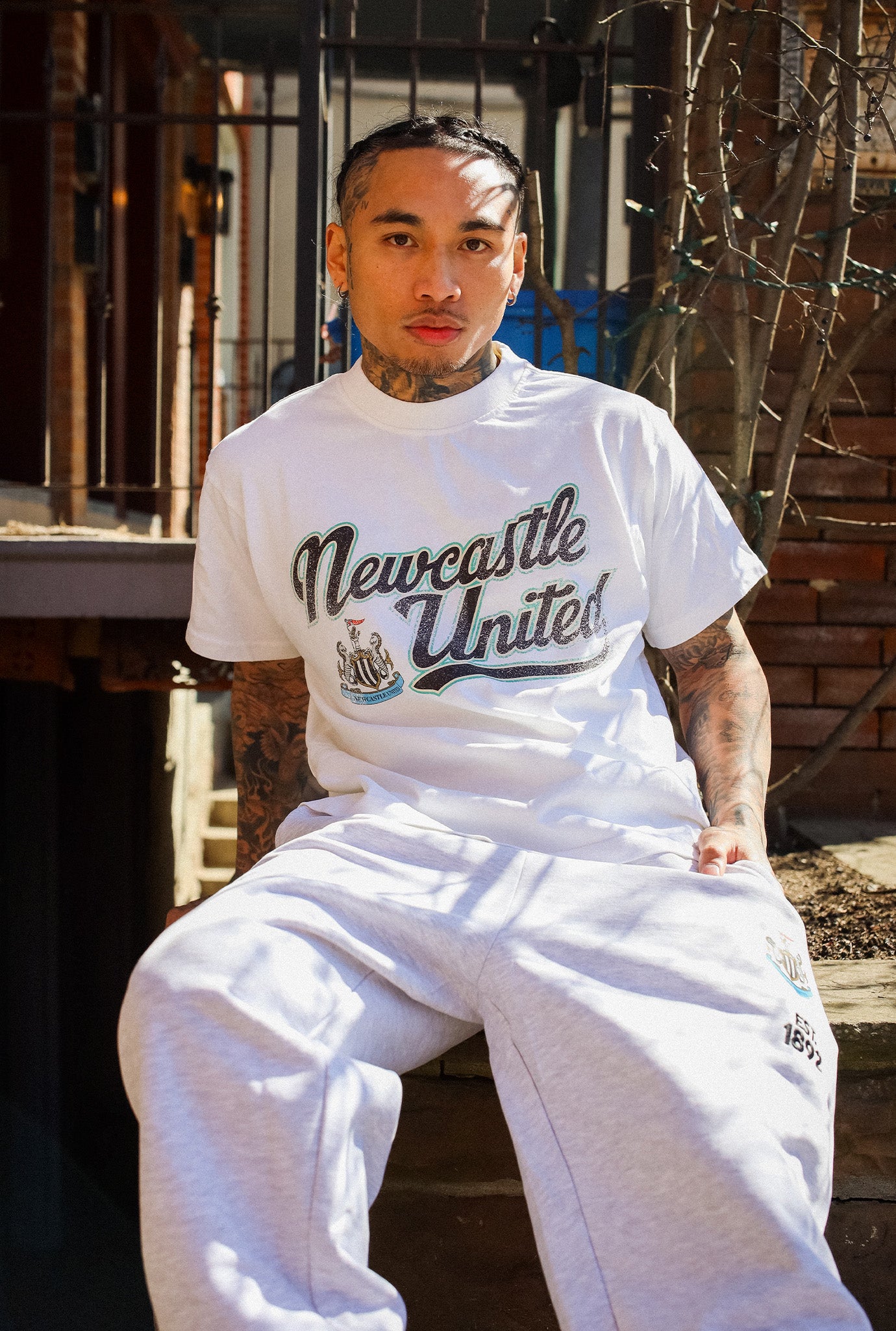 Newcastle United  Vintage Heavyweight T-Shirt - White