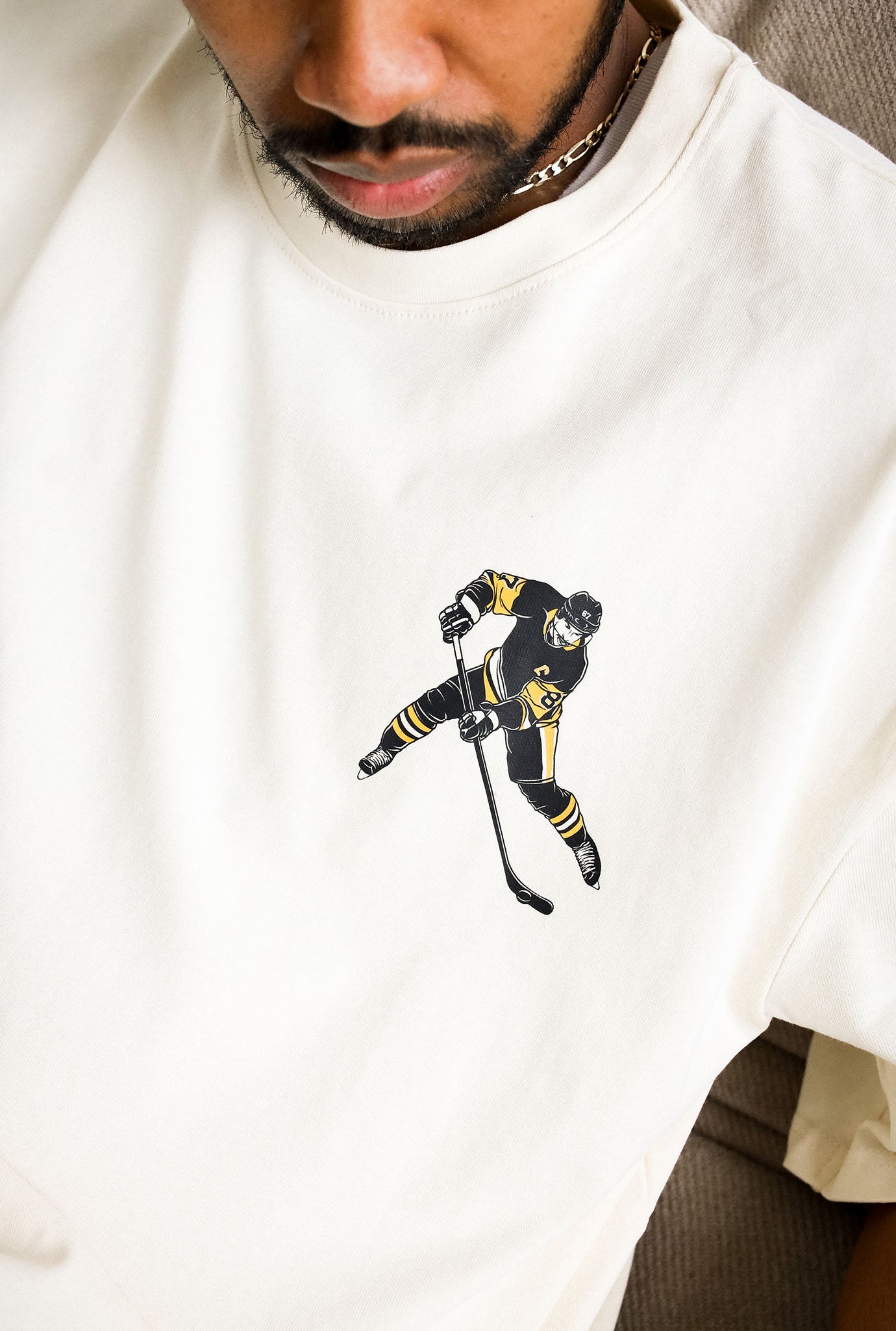 Camiseta de peso pesado Sidney Crosby - Marfil
