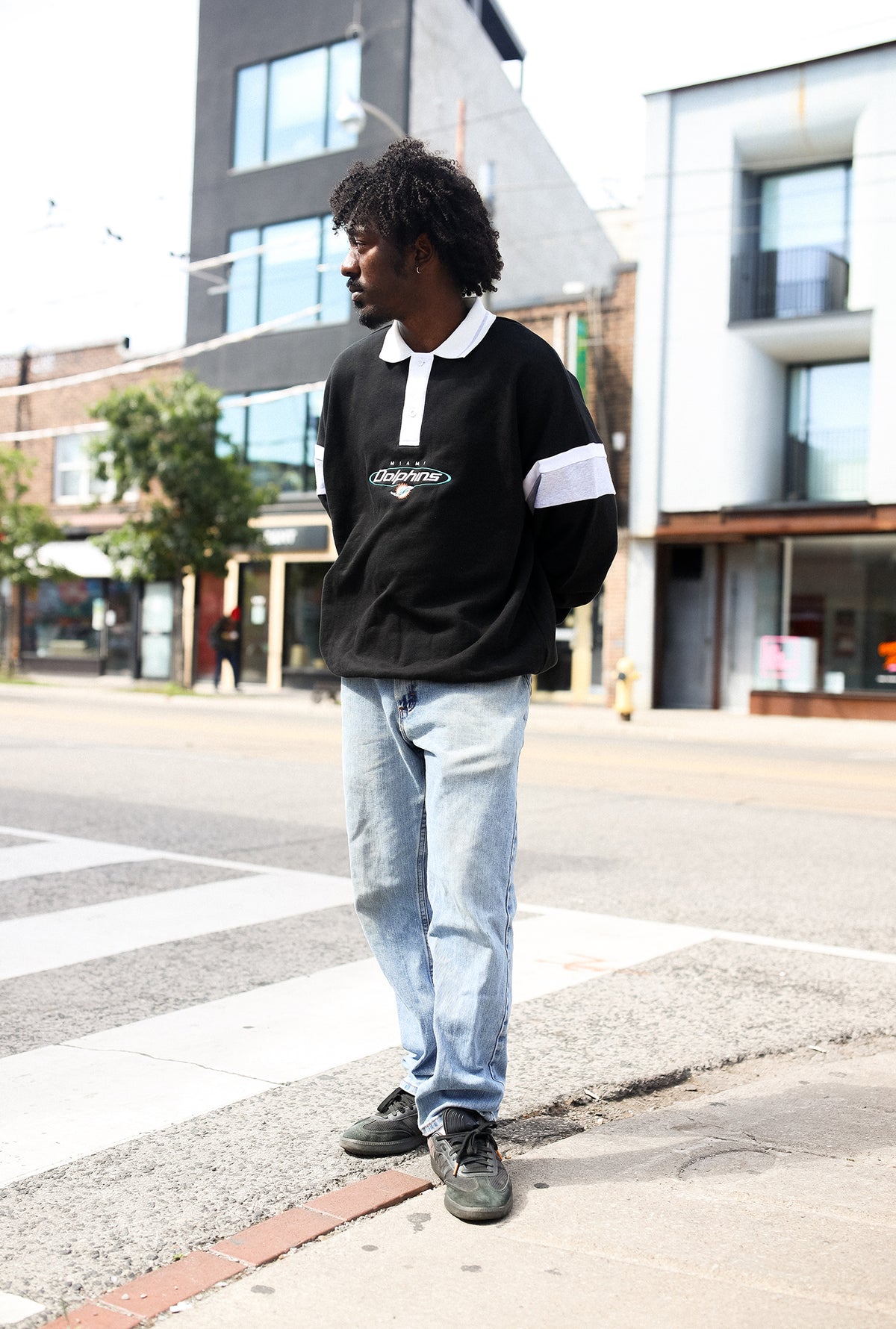 Miami Dolphins Oversized Rugby - Black