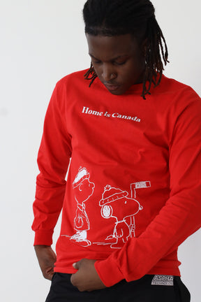 P/C x Peanuts Home is Canada Long Sleeve - Red