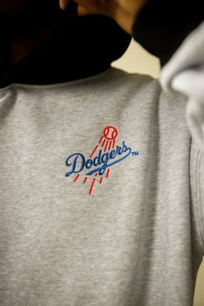 Los Angeles Dodgers Colour Block Heavyweight Hoodie - Black / Grey