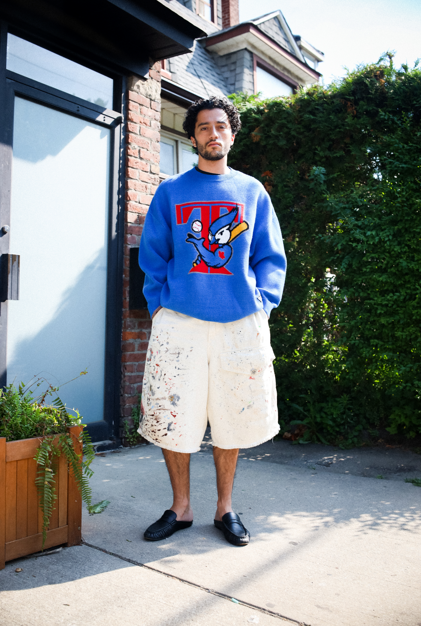 Pull vintage en maille des Blue Jays de Toronto - Bleu roi