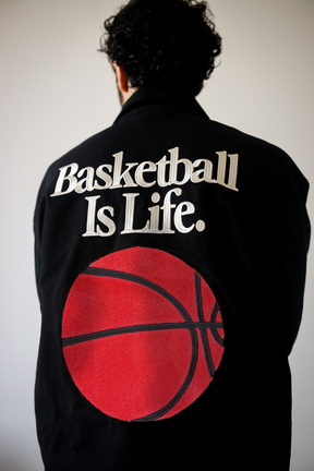 Basketball is Life Work Jacket - Off Black