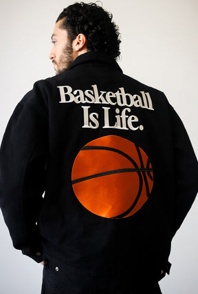 Basketball is Life Work Jacket - Off Black