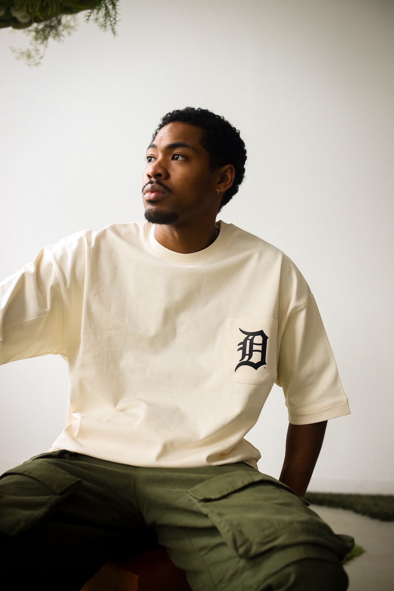 Detroit Tigers Preppy Heavyweight Pocket T-Shirt - Ivory