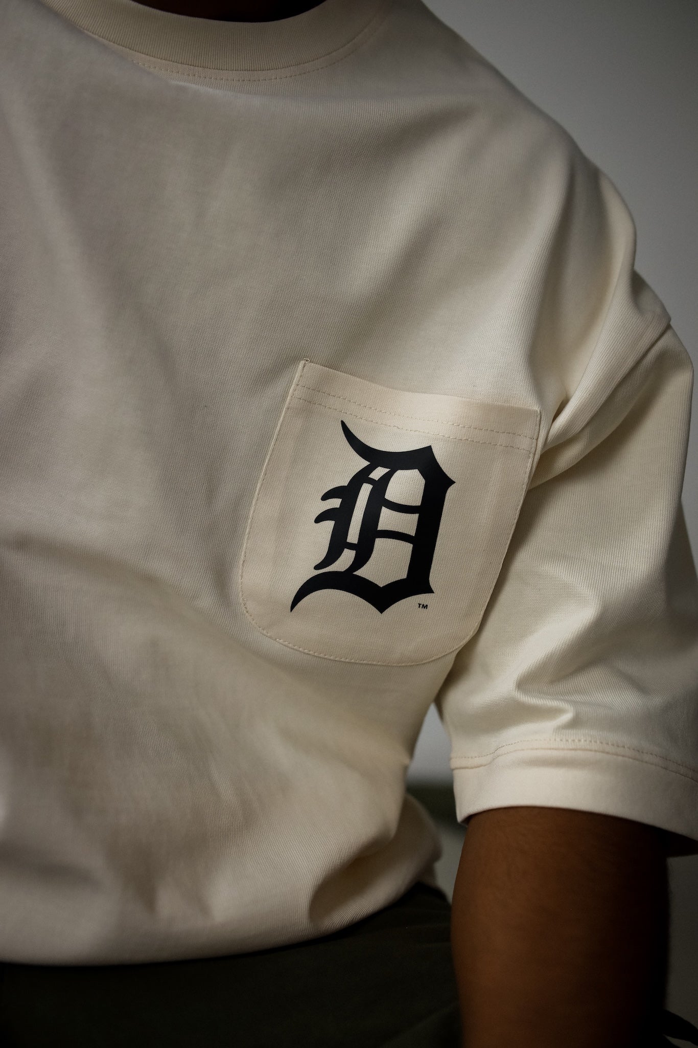 Detroit Tigers Preppy Heavyweight Pocket T-Shirt - Ivory